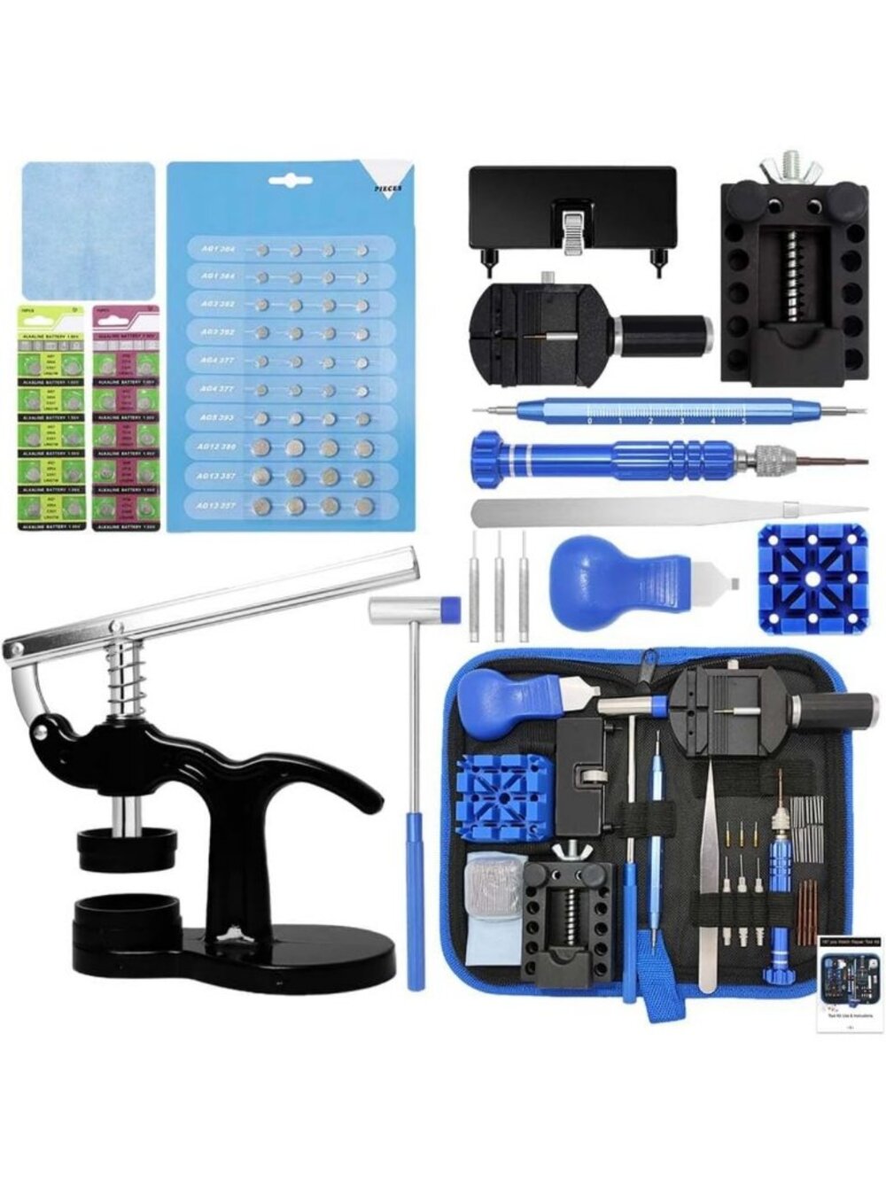 Comprehensive Watch Repair Kit with Tools, Battery Replacement, Link Remover